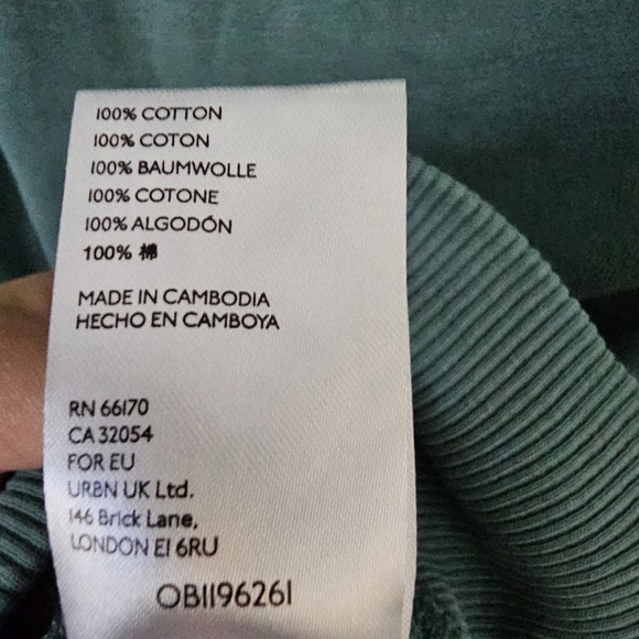 Pilcro Donna Tunic Sweatshirt Pullover Green Size M Boat Neck 100% Cotton - Picture 8 of 8